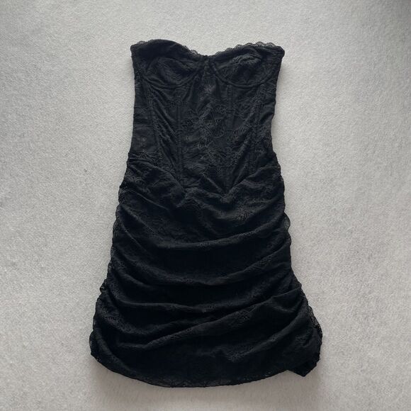 Outcast Latisha Mini Black Dress Sleeveless Mesh Lace w/ Boning & Underwire New - Picture 3 of 8